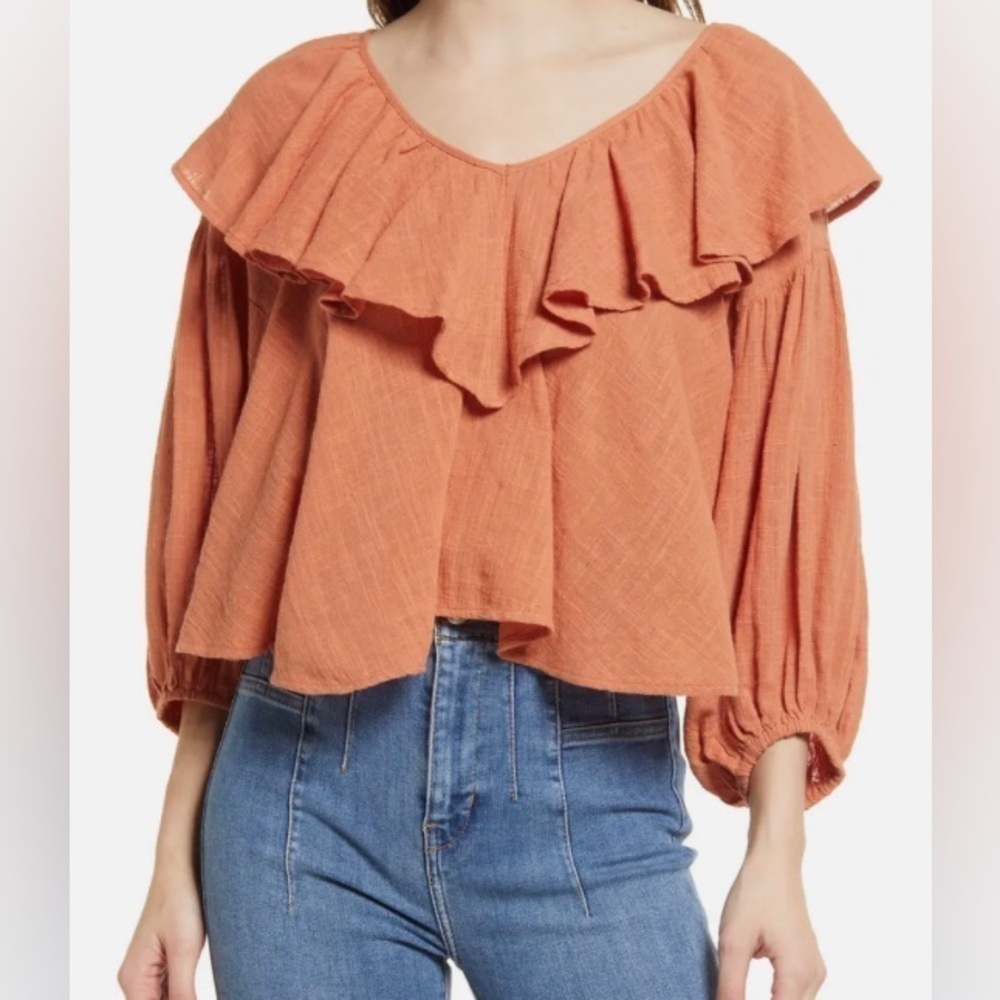 Nwt FREE People Zuri Ruffle Blouse